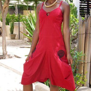 Red bubble dress ☆ 100% cotton☆ Size 8